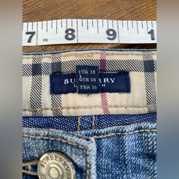 BURBERRY Distressed/Large LOGO 5 Pocket/straight leg Jeans🔥EUC🔥30”waist,UNISEX - Picture 9 of 16